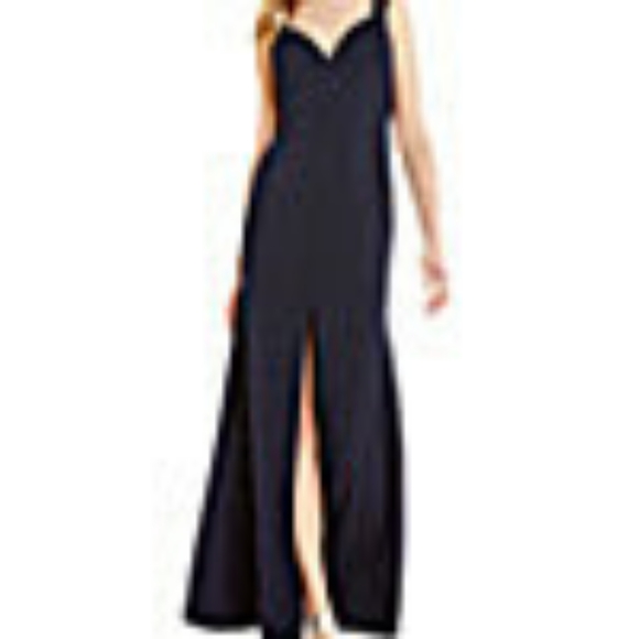 Vera Wang Sweetheart Neck Suba Mermaid. Navy - Picture 3 of 5